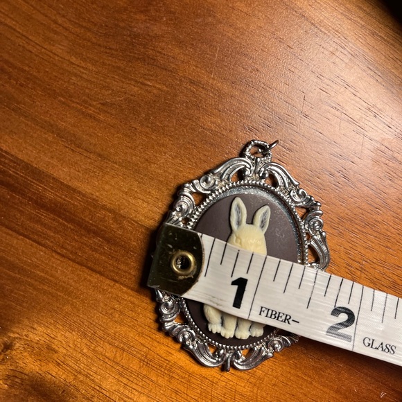 Rabbit 🐰🎩 Cameo Necklace Angry Bunny Victorian Pendant Goth Old-world Woodland - Picture 5 of 8